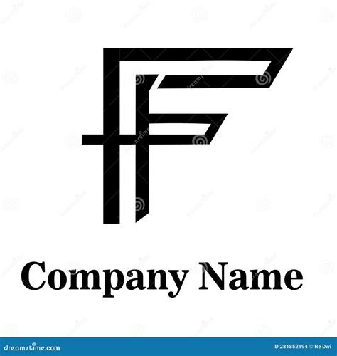 F Letter Logo Design Vector Illustration With Black And White Color