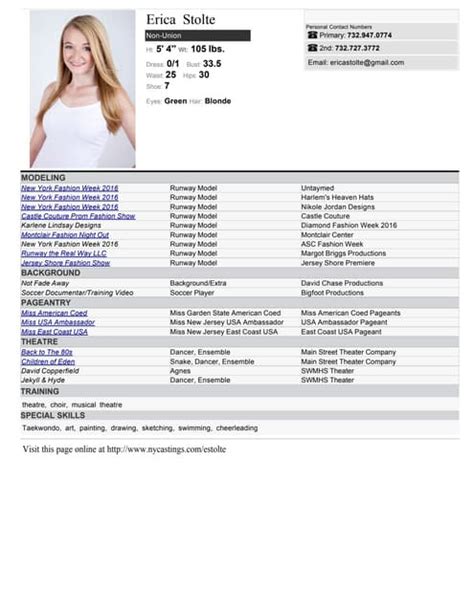 Modeling Resume Updated Jan 2017 Pdf