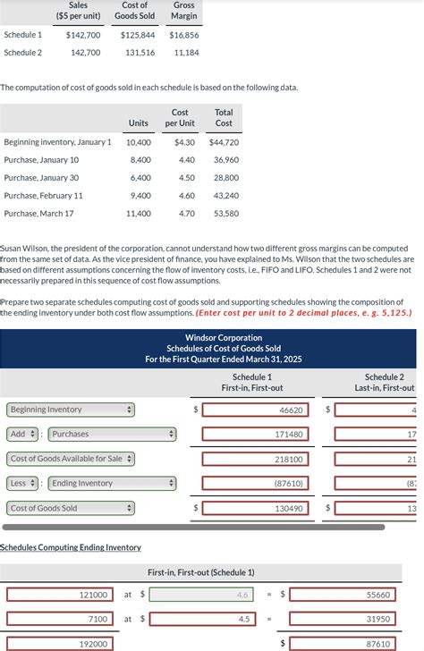 Solved The Computation Of Cost Of Goods Sold In Each