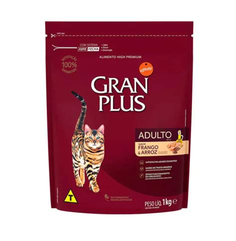 RAÇÃO GRAN PLUS GATO ADULTO FRANGO ARROZ 1 KG