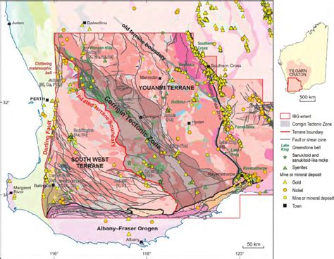 Figure Simplified Interpreted Bedrock Geology Of The Southwest Yilgarn