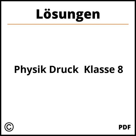 Physik Druck Aufgaben Klasse 8 2024