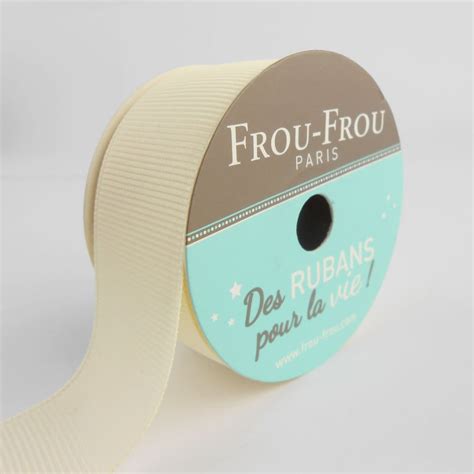 Bobinette Frou Frou 5 M X 25 Mm Gros Grain Ivoire Nacre Rubans