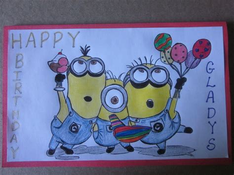 Minions Happy Birthday Greeting Card | Happy birthday greeting card ...