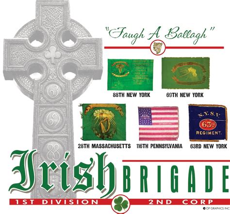 Irish Brigade Battle Flags 1st Division Second Corp T-shirt 150th Civil ...