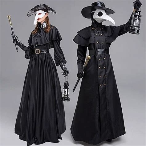 Plague Doctor Costume Cloak Halloween Couples Costumes Cosplay Medieval