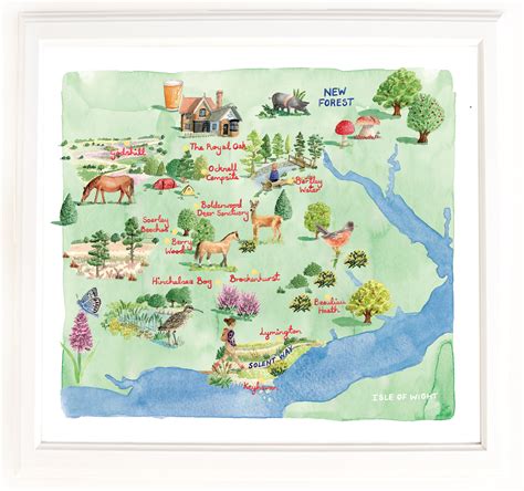 Map of the New Forest. Signed Limited Edition Giclee Print of an ...