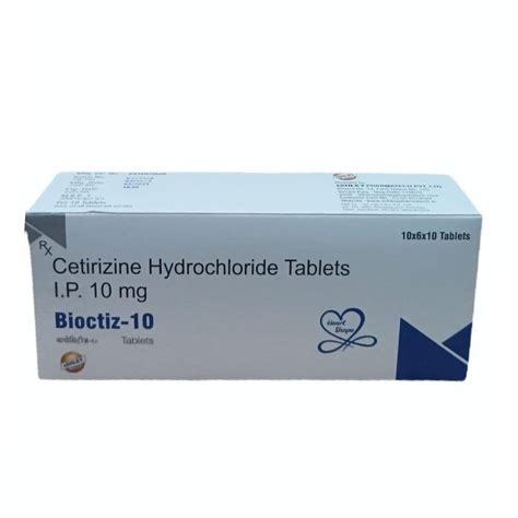 10mg Cetirizine Hydrochloride Tablets IP For Improve Their Water