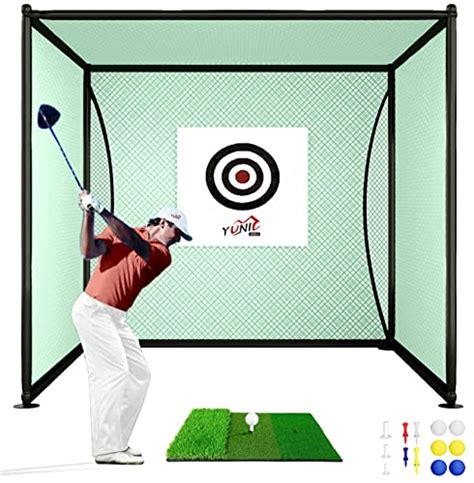 YUNIC Golf Driving Cage With Steel Frame Golf Nets For Backyard