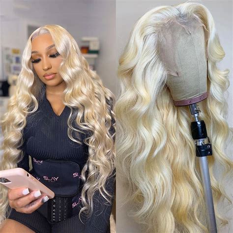 Berrys Hair Platinum Blonde 613 Body Wave Full Lace Human Hair Wigs