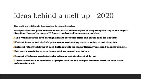 Melt Up Ideas The Fat Trader The Stock Market Melt Up Into