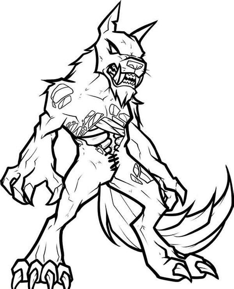 Undead Werewolf Coloring Page Free Printable Coloring Pages For Kids