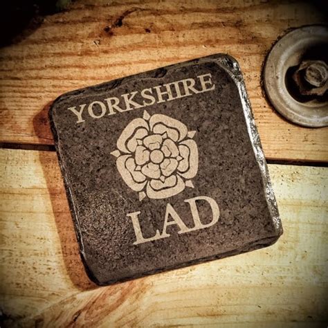 Yorkshire Lad Slate Coaster Gift 11cm Platters Slate