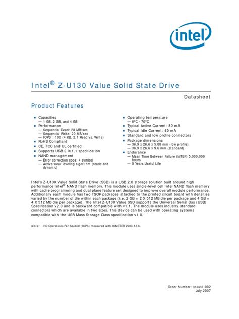 intel    flash memory solid state drive