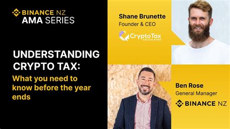 Binance New Zealand Ama With Crypto Tax Calculator Shane Brunette Youtube