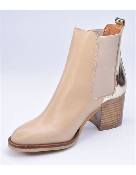 Nude Leather Boots 3162 Dansi Small Size 32 33 34 35 Liliboty