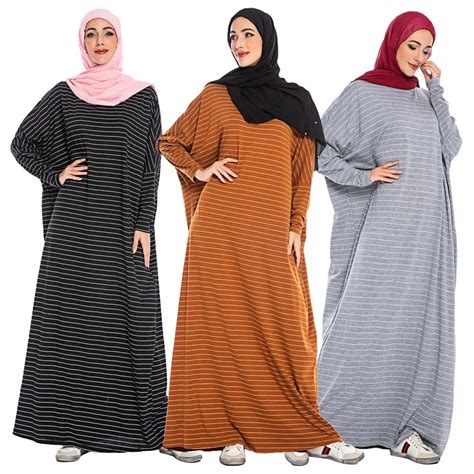 Abaya Robe Maxi Manches Chauve Souris Pour Femmes Kaftan Musulman