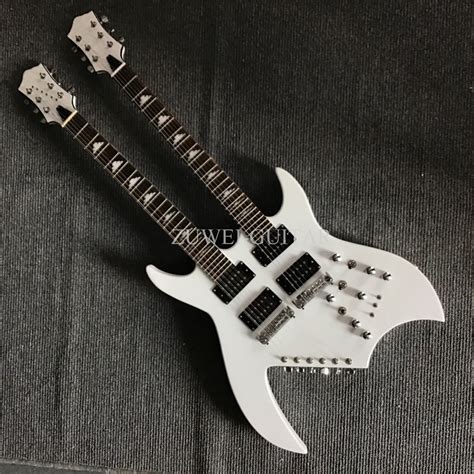 White Double Neck Strings Special Electric Guitar Safe Shipping Ebay