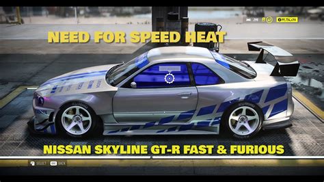 Need For Speed Heat Nissan Skyline R34 Gt R Fast And Furious Build