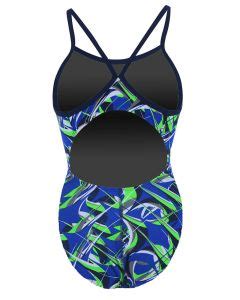 Dolfin Uglies Girl S Aloha Print V 2 Back One Piece Swimsuit