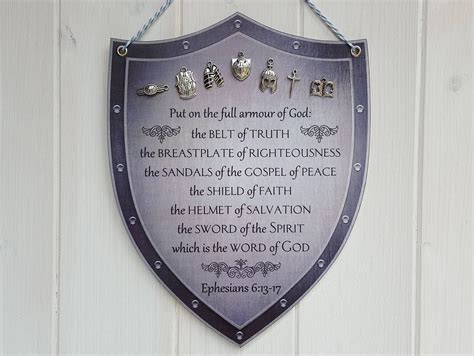 The Armour Of God Bible Verse Art Plaque Ephesians 613 17