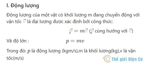 Kiến Thức Về động Lượng Và định Luật Bảo Toàn động Lượng Thế Giới điện Cơ