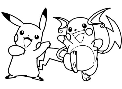 Coloriage Pikachu et Raichu - télécharger et imprimer gratuit sur ...