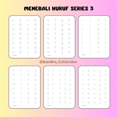 jual sandira worksheetlembar kerja anak series menebali huruf