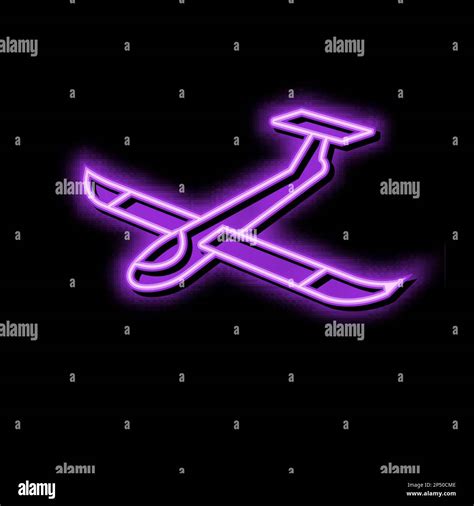 Glider Airplane Aircraft Neon Glow Icon Illustration Stock Vector Image