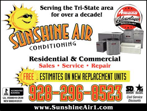 Sunshine Air Conditioning - Lake Havasu City, AZ | Mohave Local