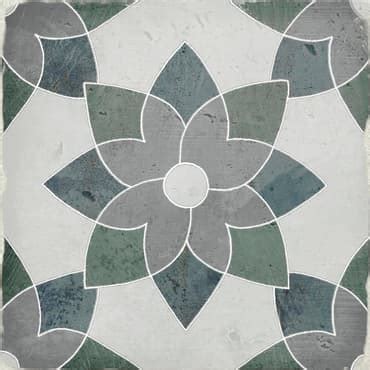 Carrelage imitation ciment ANTIC DECO FLORA 15x15 0 99 m² As de