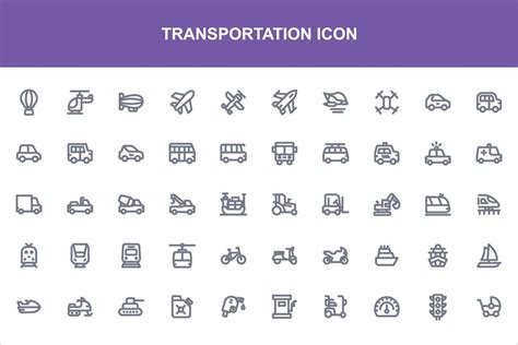 50 transportation icon set pack bundle 5338206 Vector Art at Vecteezy