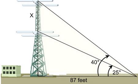 A Radio Station Tower Was Built In Two Sections From A Point 87 Feet