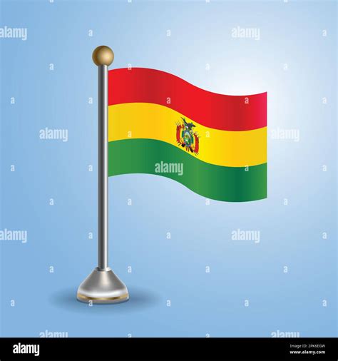 State Table Flag Of Bolivia National Symbol Vector Illustration Stock