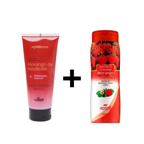 Sabonete líquido Intimo Feminino Morango 210ml Hidratante Corporal De