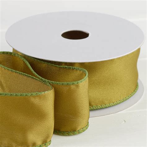 Moss Green Satin Wired Ribbon Ribbon And Trims Craft Supplies