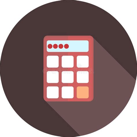 Calculator In Circle Icon With Long Shadow Calc Isometric Flat Icon