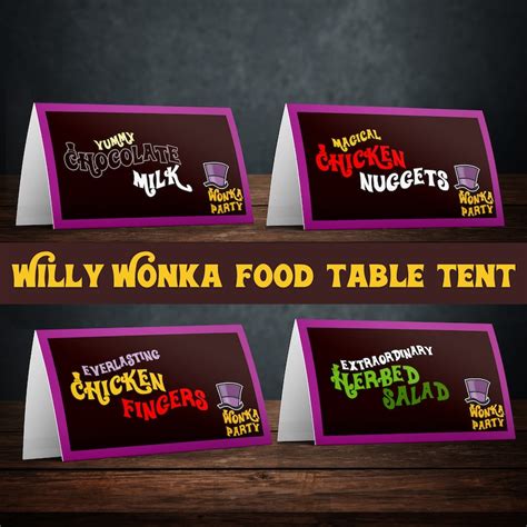 Buy Willy Wonka Theme Food Tent Food Labels Chocolate Factory Online In India Etsy