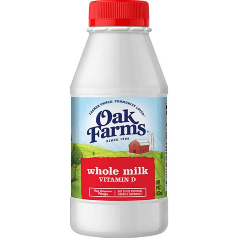 Whole Milk Plastic Pint Oak Farms® Dairy