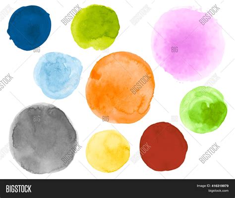 Watercolor Circles Set Image Photo Free Trial Bigstock