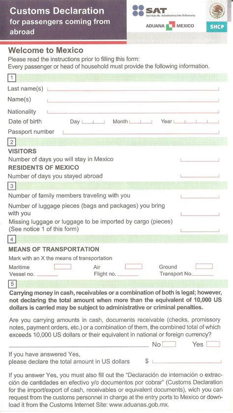 Fillable Customs Declaration Form Usa - Printable Forms Free Online