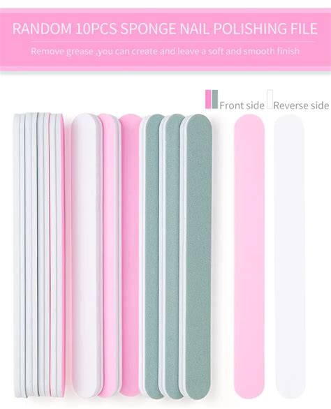 Pcs Double Sided Emery Nail File For Manicure Pedicure Natural