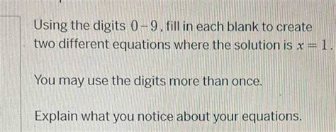 Solved Using The Digits Fill In Each Blank To Create Two