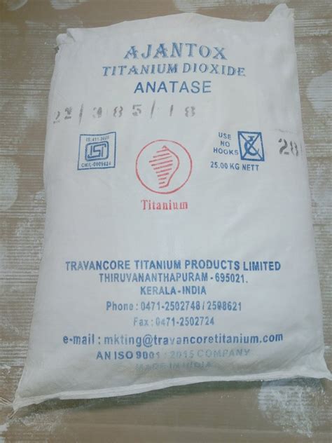 Ajantox Anatase Titanium Dioxide Chemical Formula Tio Grade