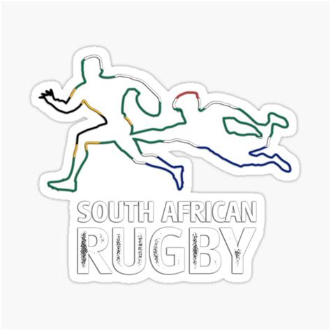 "South African Rugby with South Africa Flag Colors" Sticker for Sale by ...