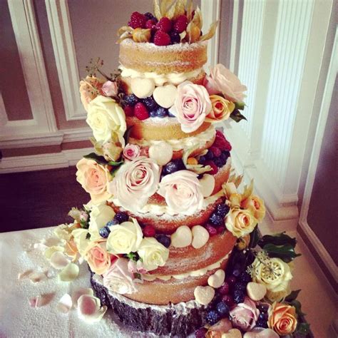 Rustic Naked Victoria Sponge Wedding Cake