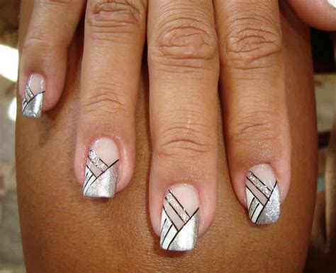 5 Diseños de Uñas Manicura Francesa en Plata ε Diseños de Uñas