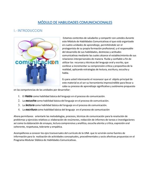 M Dulo De Habilidades Comunicacionales M Dulo De Habilidades