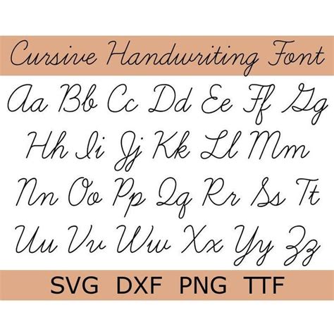 cursive font svg ttf handwriting script  svg  dxf  png
