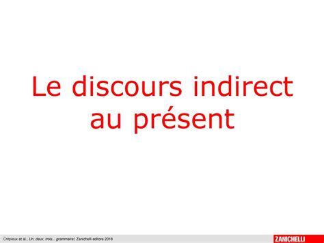 Le Discours Indirect Au Pr Sent Ppt T L Charger